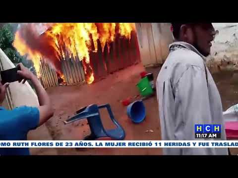 Voraz incendio deja en la calle a una familia en Intibucá, tras explotarles un panel solar