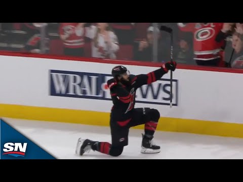 Hurricanes Sebastian Aho Sets Up Jalen Chatfield With Beautiful Spin-O-Rama Pass