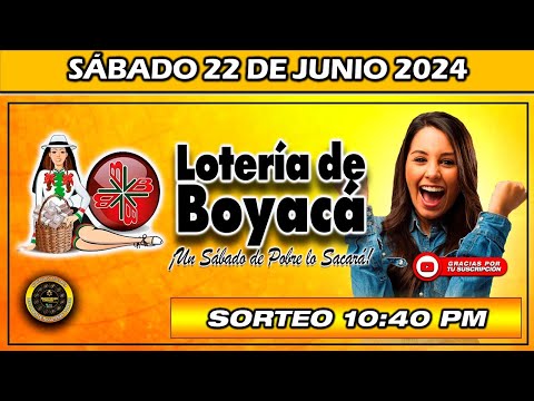 Resultado LOTERIA DE BOYACA del SÁBADO 22 de Junio 2024 #loteria #loteríadeboyacá