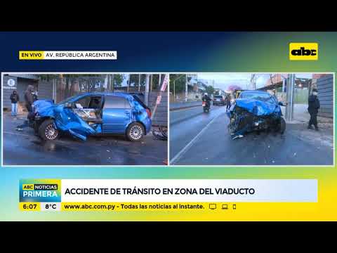 Accidente de tránsito en zona del viaducto de República Argentina