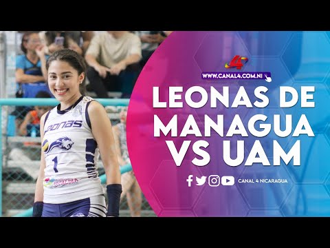 Encuentro entre Leonas de Managua VS UAM en la etapa semifinal de voleibol de primer división