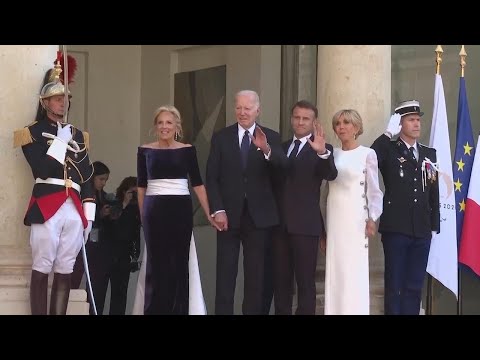 Arrivals for state dinner in Paris hosted by Macron for Biden