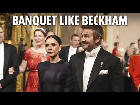 David & Victoria Beckham join King & Queen at lavish State Banquet at Buckingham Palace