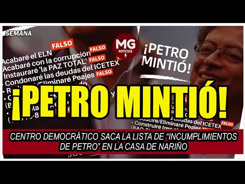 ¡PETRO MINTIÓ!  Centro Democrático saca la lista de “incumplimientos de Petro” en la Casa de Nariño