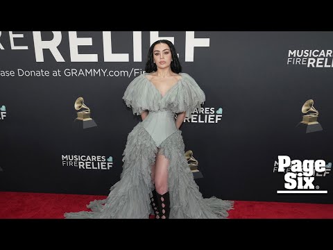 Charli XCX trades ‘Brat’ green for corseted couture on the Grammys 2025 red carpet