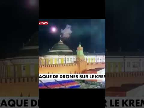 L'impressionnante explosion de drones au-dessus du Kremlin #shorts #poutine #ukraine #ukrainewar