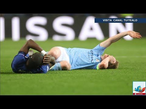 Desconsolado y con un golpazo en el rostro! Kevin De Bruyne deja la final de la Champions League