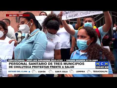 ¡Con diversas exigencias! Personal sanitario de Choluteca protesta frente a SESAL