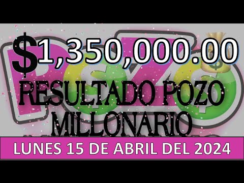 RESULTADOS POZO MILLONARIO SORTEO #1080 DEL LUNES 15 DE ABRIL DEL 2024/LOTERÍA DE ECUADOR