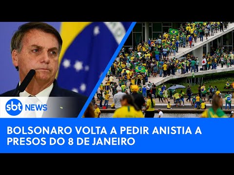 SBT News na TV: No RJ, Bolsonaro pede anistia de presos do 8/1 e elogia Musk