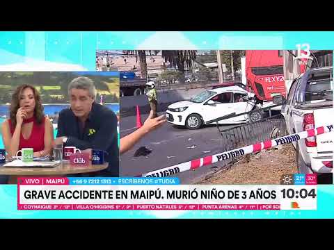 Grave accidente en Maipú, falleció niños de 3 años  | Tu Día | Canal 13