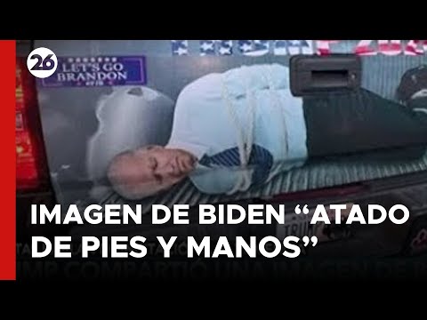 POLÉMICA EN EEUU | Trump compartió una imagen de Biden atado de pies y manos