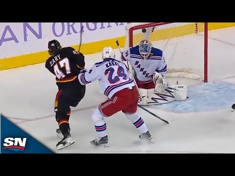 Flames Connor Zary Beats Rangers Igor Shesterkin With Tough Top-Corner Snipe