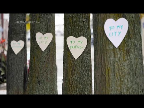 Art teacher posts heart-shaped messages around Lewiston after deadly shootings