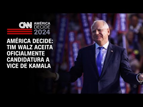 América Decide: Tim Walz aceita oficialmente candidatura a vice de Kamala | CNN 360°