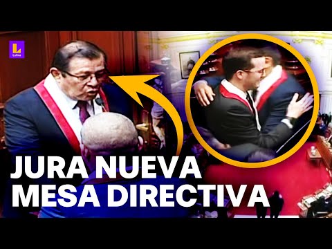 El tímido abrazo de Cavero a Cerrón: Designan a Eduardo Salhuana como presidente del Congreso