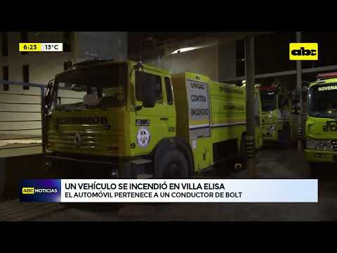 Un vehículo se incendió en Villa Elisa