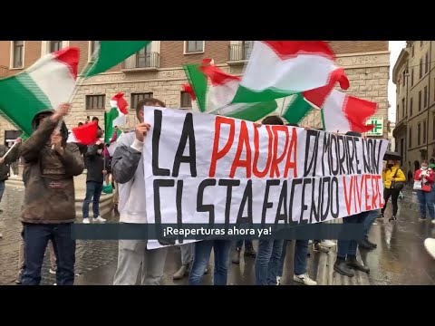T13 en Italia: Por segunda semana, locatarios protestan contra el confinamiento