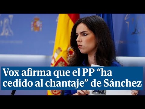 Vox afirma que el PP ha cedido al chantaje de Sánchez si renuevan el CGPJ