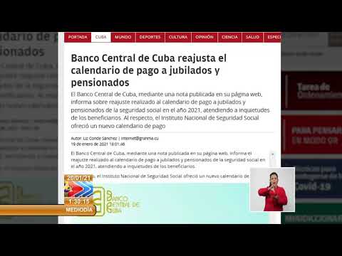 Banco Central de Cuba reajusta calendario de pago a jubilados y pensionados