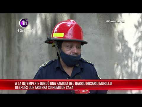 Voraz incendio consume el cuarto de una mujer en el barrio Rosario Murillo