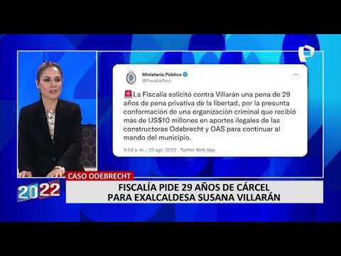 Lava Jato: Fiscalía pide 29 años de prisión para Susana Villarán (4/2)