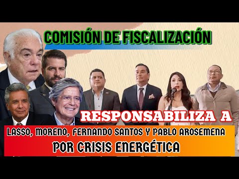 Fiscalización culpa a Lasso, Fernando Santos Alvite y Pablo Arosemena y Moreno por crisis energética