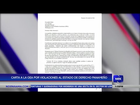 Carta de la OEA por violaciones al estado de derecho panamen?o