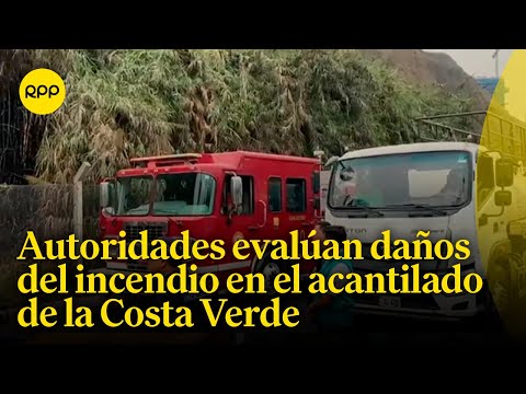 Evalúan daños tras incendio en acantilado de la Costa Verde