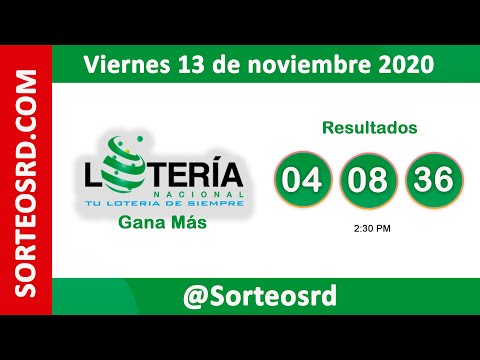 Loteria Nacional Gana Más en VIVO / Viernes 13 de noviembre 2020