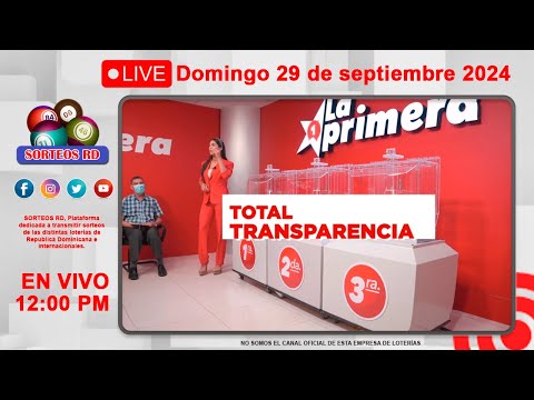 Lotería la Primera en vivo ?Domingo 29 de septiembre 2024 - 12:00 PM #envivo