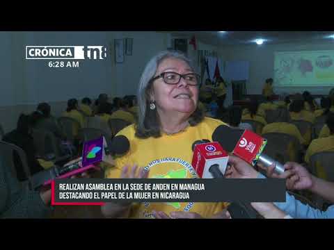 Asamblea ANDEN destaca papel de la mujer en Nicaragua