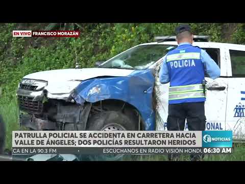 ON PH l | Patrulla policial se accidenta en carretera hacia Valle de Ángeles