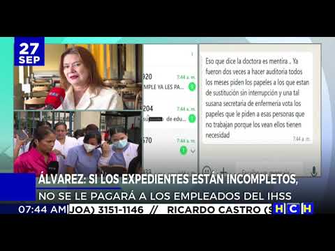 Yadira Álvarez: Tengo ordenes de la junta directiva del IHSS y no puedo ir en contra de ellas