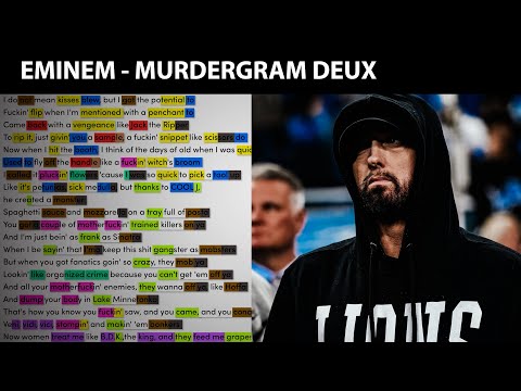 Eminem - Murdergram Deux [Rhyme Scheme] Highlighted