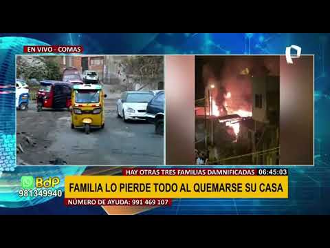 Incendio en Comas: mujer clama por ayuda, útiles escolares y su mercadería quedaron destruidos