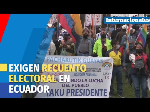 Yaku Pérez encabeza movilización para exigir recuento electoral en 17 provincias de Ecuador