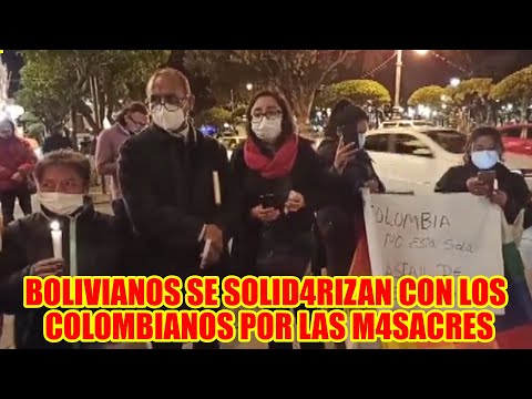BOLIVIANOS SE SOLIDARIZAN CON LOS COLOMBIANOS DESDE CHUQUISACA COND3NAN LA VIOL3NCIA DEL GOBIERNO