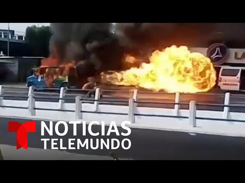 Una explosión en cadena de gas propano causó pánico en Guatemala | Noticias Telemundo