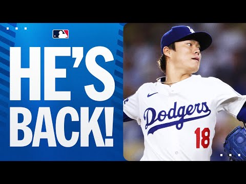 HES BACK! Yoshinobu Yamamoto strikes out the side in his first inning since June 15 |  山本由伸ハイライト