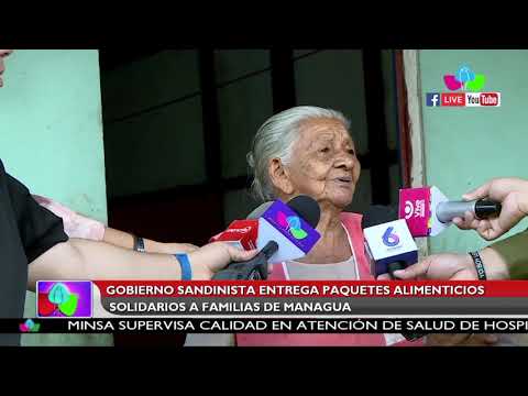 Gobierno Sandinista entrega paquetes alimenticios solidarios a familias de Managua