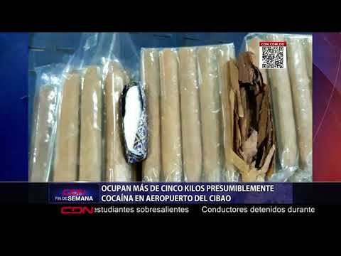 Ocupan más de cinco kilos presumiblemente cocaína en Aeropuerto del Cibao