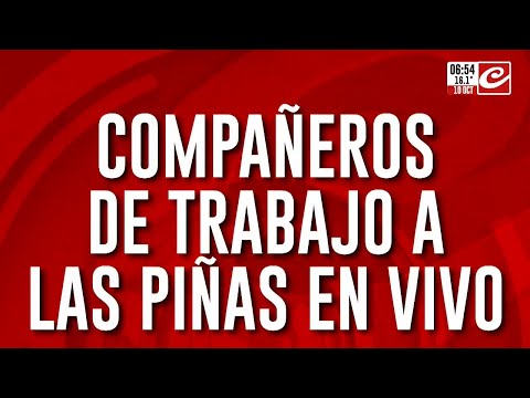 Se agarraron a las trompadas mientras el noticiero se transmitía en vivo