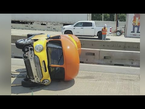 Oscar Mayer weinermobile flips over in accident along Chicago highway