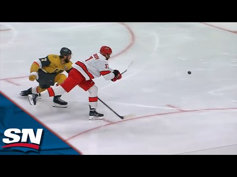 Svechnikov Snaps Scoreless Streak With Sneaky Top-Shelf Backhander vs. Golden Knights