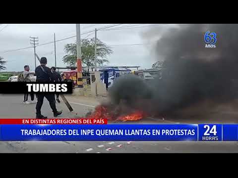 Trabajadores del INPE bloquean pistas como protesta en diferentes regiones