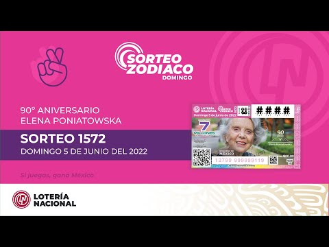 Sorteo Zodiaco No. 1572 90° Aniversario de Elena Poniatowska