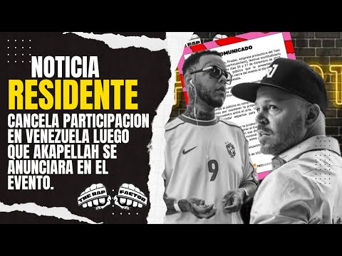 [R]ESIDENTE CANCELA PARTICIPACION EN FESTIVAL EN VENEZUELA LUEGO DE ANUNCIAR A AKAPELLAH