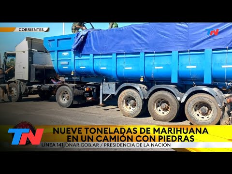 CORRIENTES: Un camión llevaba 9 toneladas de marihuana de contrabando