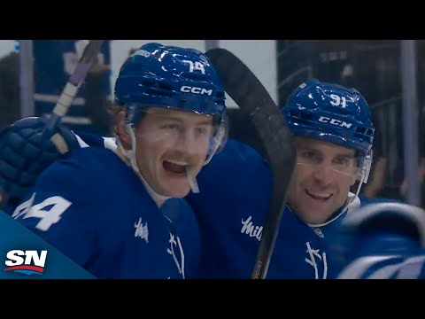 Bobby McMann drills one past Tristan Jarry to complete Leafs third-period comeback